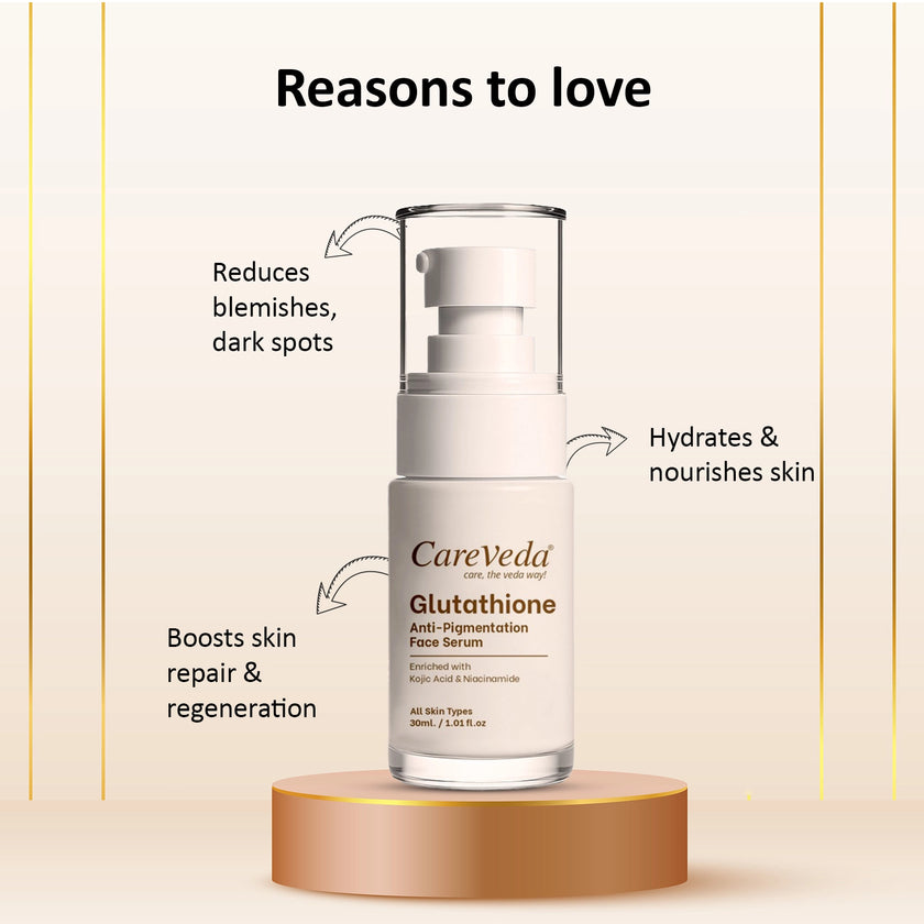 CareVeda Glutathione  Anti-Pigmentation Face Serum Enriched with Kojic Acid & Niacinamide  30ml
