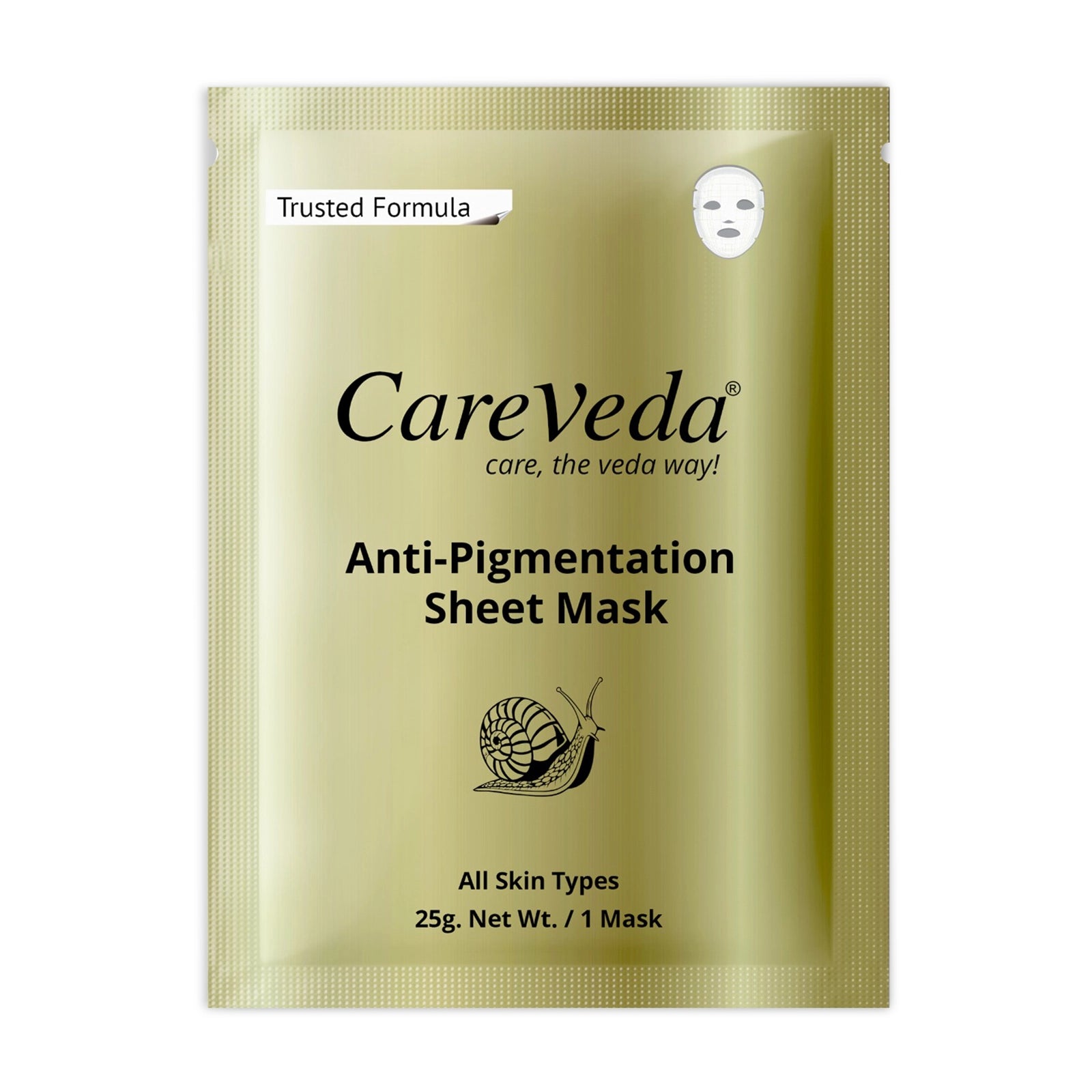 CareVeda Tone & Glow Anti Pigmentation Sheet Mask Suitable For All Skin Types, 25gm