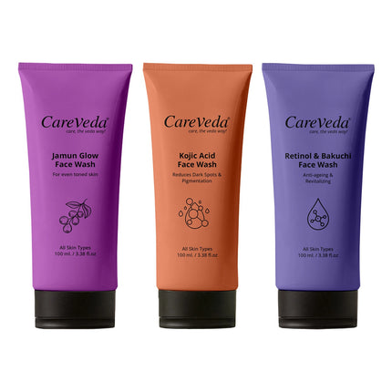 Skin Radiance Combo – Jamun Glow, Kojic Acid, Retinol & Bakuchi Face Wash (Set of 3)