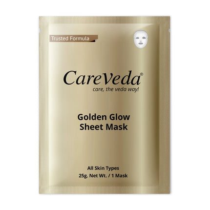 CareVeda Golden Glow Sheet Mask Suitable For All Skin Types, 25gm