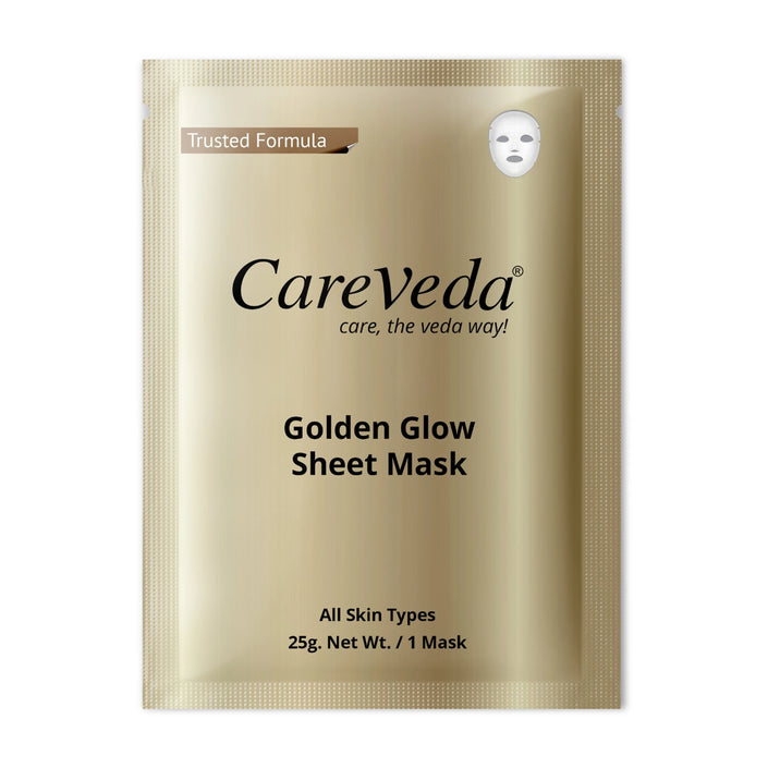 CareVeda Golden Glow Sheet Mask Suitable For All Skin Types, 25gm