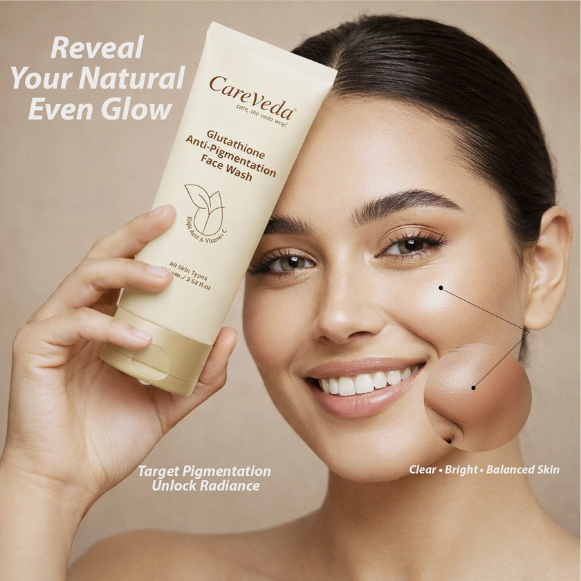 CareVeda Glutathione Anti-Pigmentation Face Wash Enriched with Kojic Acid & Vitamin E 100gm