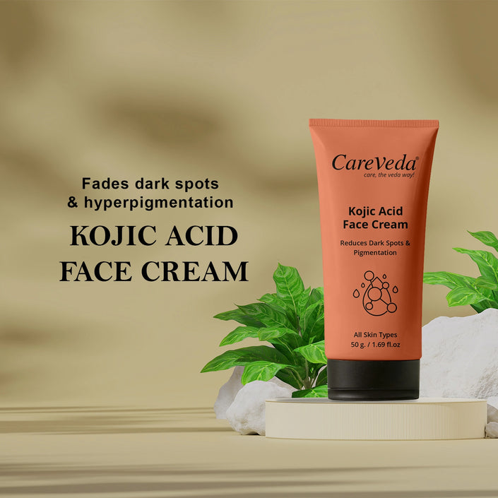 CareVeda Kojic Acid Face Cream For Reduces Dark Spots & Pigmentation Suitable For All Skin Types 50gm