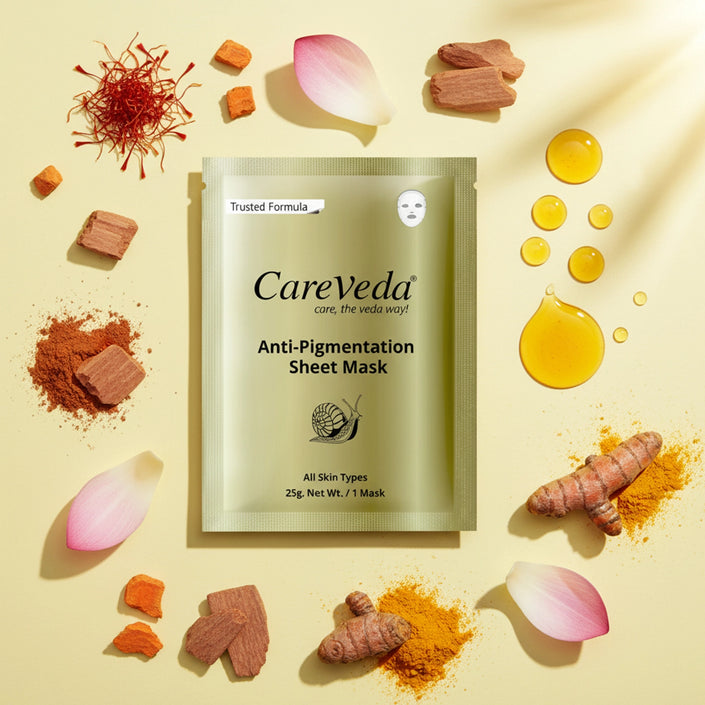 CareVeda Tone & Glow Anti Pigmentation Sheet Mask Suitable For All Skin Types, 25gm