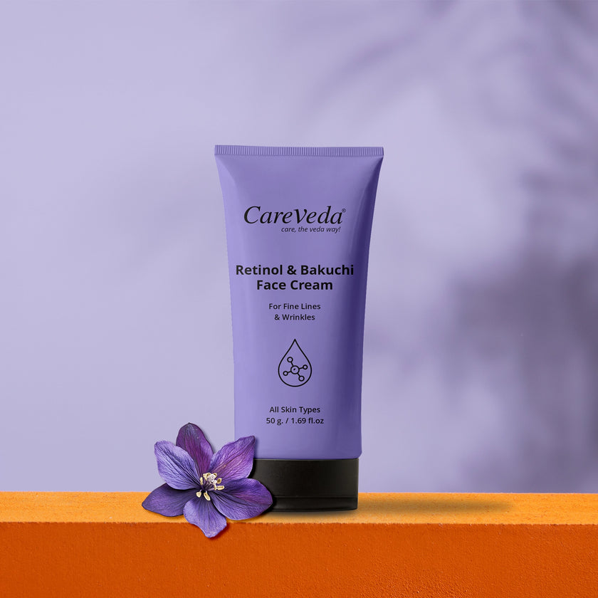 CareVeda Retinol & Bakuchi Face Cream For Fine Lines & Wrinkles Suitable For All Skin Types 50gm