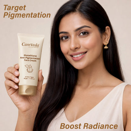 CareVeda Glutathione Anti-Pigmentation Face Cream Enriched with Kojic Acid & Niacinamide  50gm