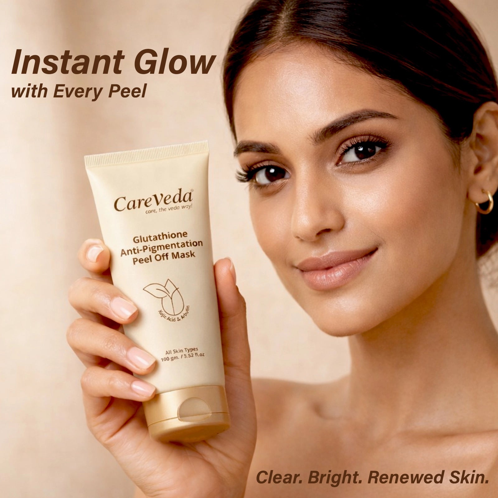 CareVeda Glutathione Anti-Pigmentation Peel off Mask Enriched with Kojic Acid & Arbutin 100gm