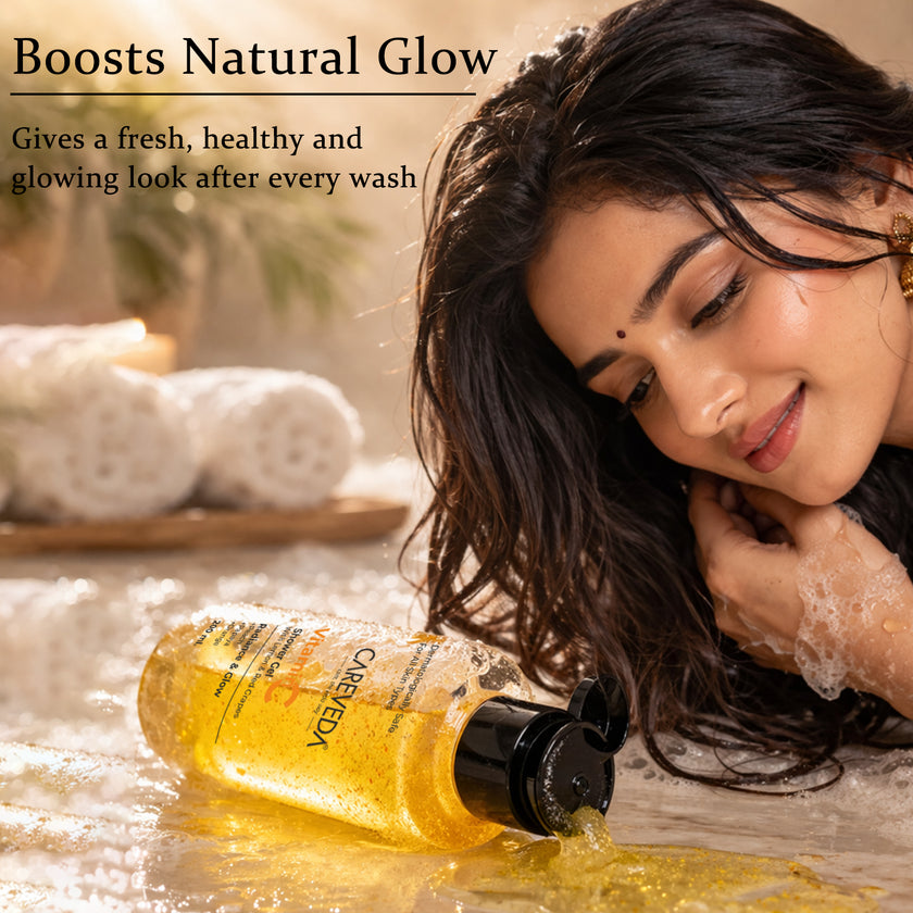 CareVeda Vitamin C Shower Gel With Lemon & Red Grapes, Brightening Body Wash 200ml
