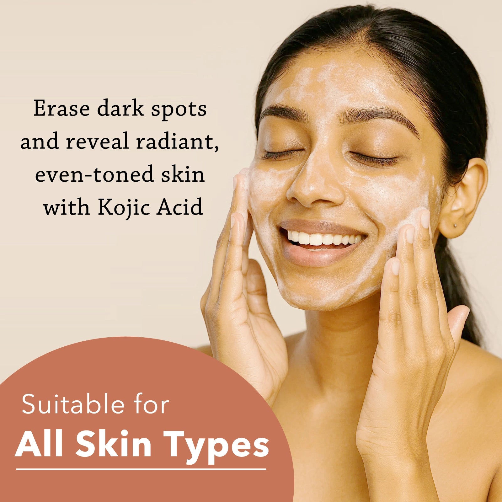 CareVeda Kojic Acid Face Wash For Reduces Dark Spots & Pigmentation Suitable For All Skin Types 100gm