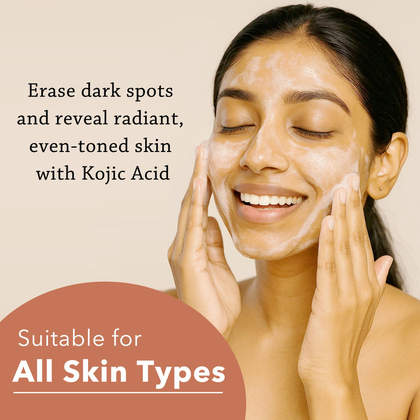 CareVeda Kojic Acid Face Wash For Reduces Dark Spots & Pigmentation Suitable For All Skin Types 100gm