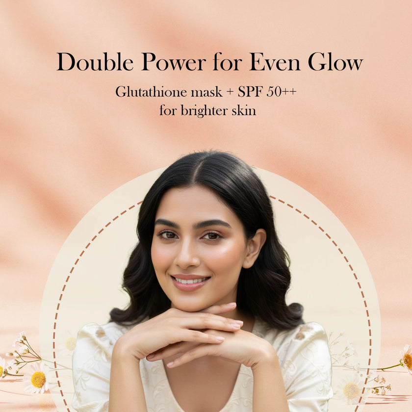 CareVeda Glutathione Skin Care Set of 2 | Peel off Mask & Sunscreen for Bright, Even-Toned Skin | Anti-Pigmentation & Glow Boost | For Men & Women