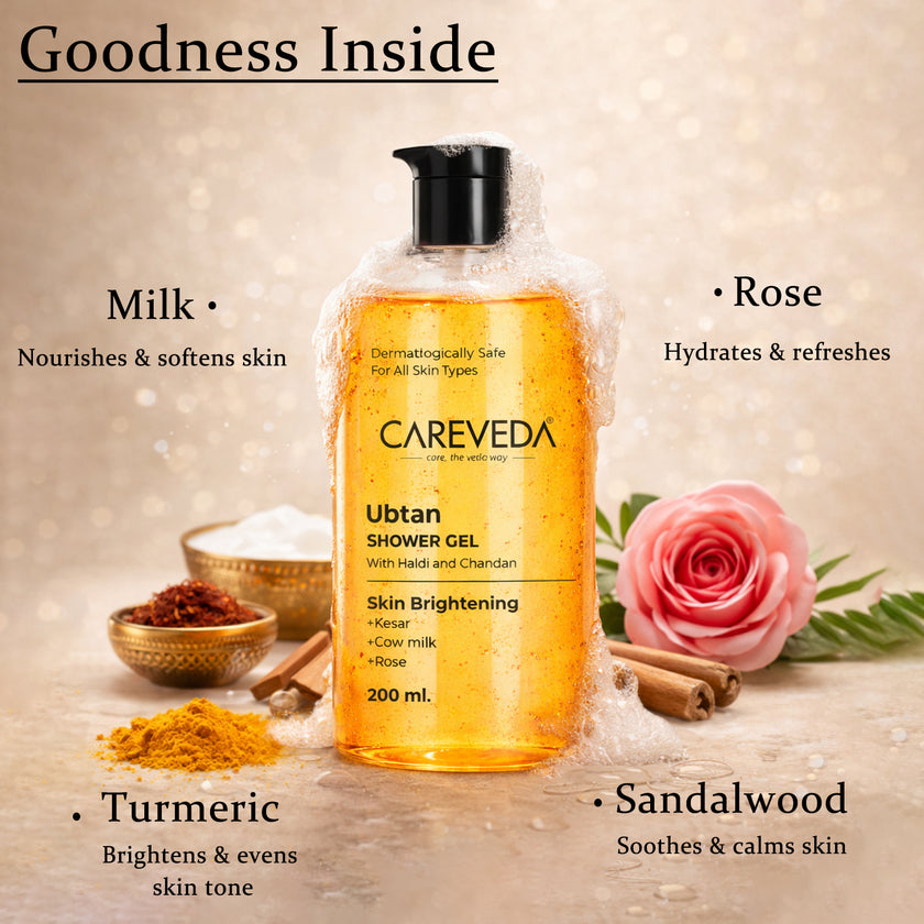 Ubtan Shower Gel, Skin Brightening Body Wash with Haldi & Chandan, Fresh & Glowing Skin 200ml