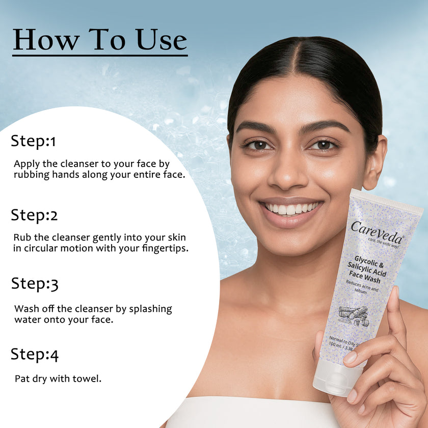 Glycolic & 1% Salicylic Acid Face Wash for Acne & Oil Control 100ml