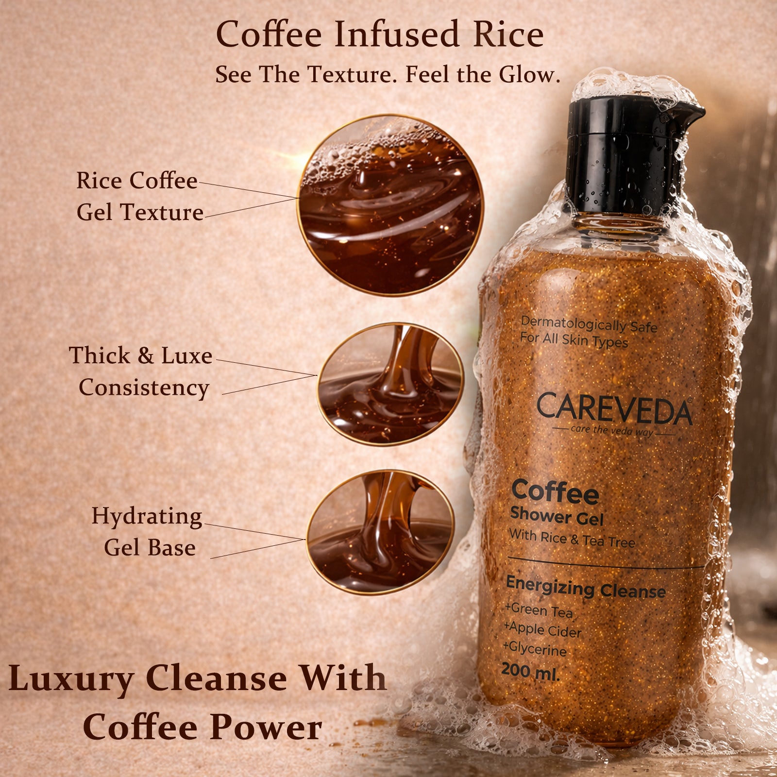 Coffee Shower Gel | Deep Cleansing, Hydrating & Refreshing Skin | 200ml