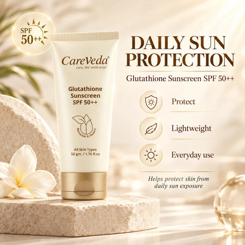 Careveda Glutathione Anti-Pigmentation & Anti-Ageing Skincare Gift Box | Brightening Face Care Set with Face Wash, Face Cream, Serum, Sunscreen, Sheet Mask & Peel Off Mask - Set of 6