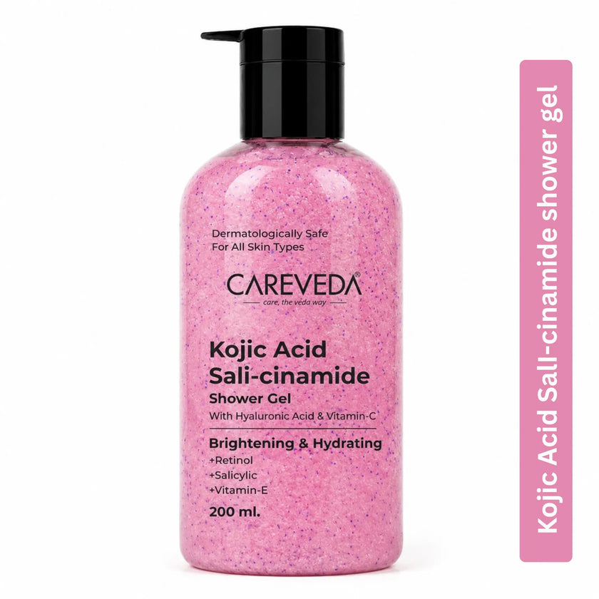 Careveda Advanced Ayurvedic Formula Brightening & Hydrating Kojic Acid Sali-cinamide Shower Gel (200ml)