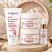 CareVeda Rice Ceramide Korean Glass Skin Skincare Kit | Face Scrub + Face Cream + Face Serum + Peel Off Mask | Hydrating & Brightening Face Care Combo