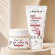 CareVeda Korean Glass Skin 2 Step Skincare Combo | Face Wash & Face Scrub | Rice Ceramide Daily Glow Routine,