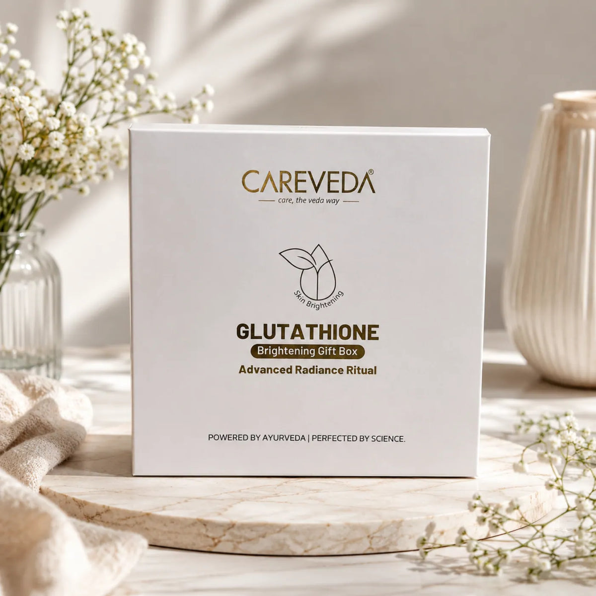 Careveda Glutathione Anti-Pigmentation & Anti-Ageing Skincare Gift Box | Brightening Face Care Set with Face Wash, Face Cream, Serum, Sunscreen & Peel Off Mask - Set of 5