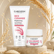 CareVeda Rice Ceramide Glass Skin Care Duo | Face Cream + Peel Off Mask | Deep Hydration & Skin Purifying Care