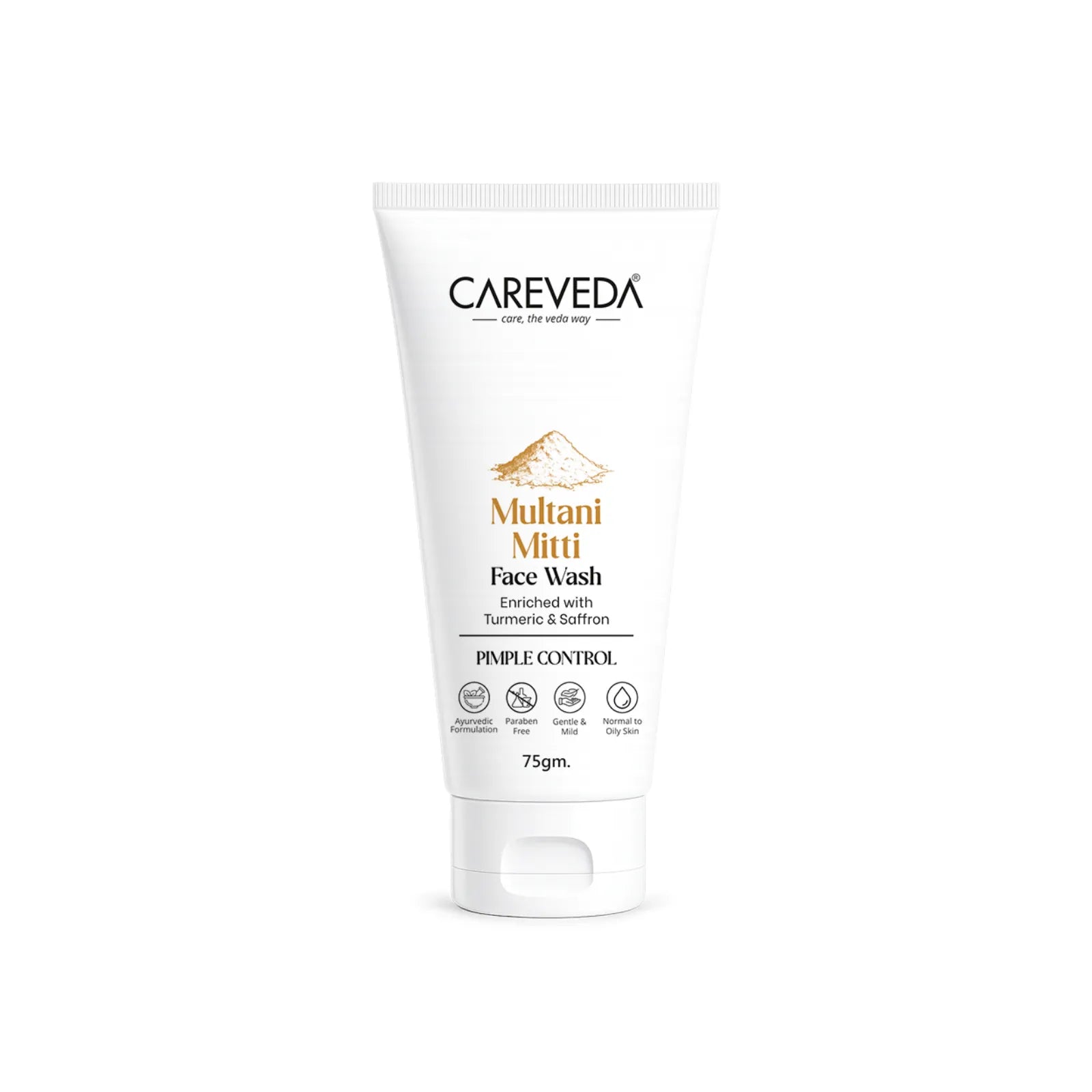 CareVeda Multani Mitti Face Wash – Pimple Control & Oil Balancing - 75gm