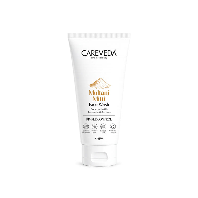 CareVeda Multani Mitti Face Wash – Pimple Control & Oil Balancing - 75gm