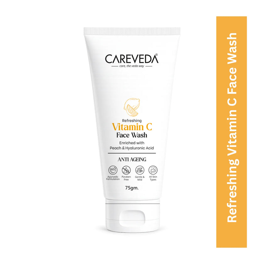 CareVeda Refreshing Vitamin C Face Wash with Peach & Hyaluronic Acid - 75g