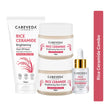 CareVeda Rice Ceramide Korean Glass Skin Skincare Kit | Face Scrub + Face Cream + Face Serum + Peel Off Mask | Hydrating & Brightening Face Care Combo