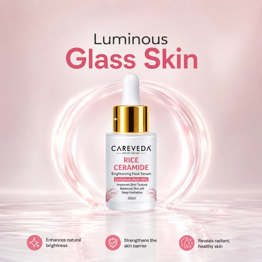 Careveda Rice Ceramide Brightening Face Serum - For Radiant & Healthy Skin - 30ml