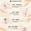 Careveda Rice Ceramide Brightening Skincare Gift Box | Complete Luminous Glass Skin Care Set with Face Wash, Peel Off Mask, Scrub, Cream & Serum, Toner - Set of 6
