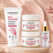 CareVeda Rice Ceramide Korean Glass Skin Skincare Kit | Face Scrub + Face Cream + Face Serum + Peel Off Mask | Hydrating & Brightening Face Care Combo
