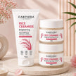 CareVeda Korean Glass Skin 3-Step Skincare Combo | Face Scrub, Face Cream & Peel Off Mask | Rice Ceramide Daily Glow Routine