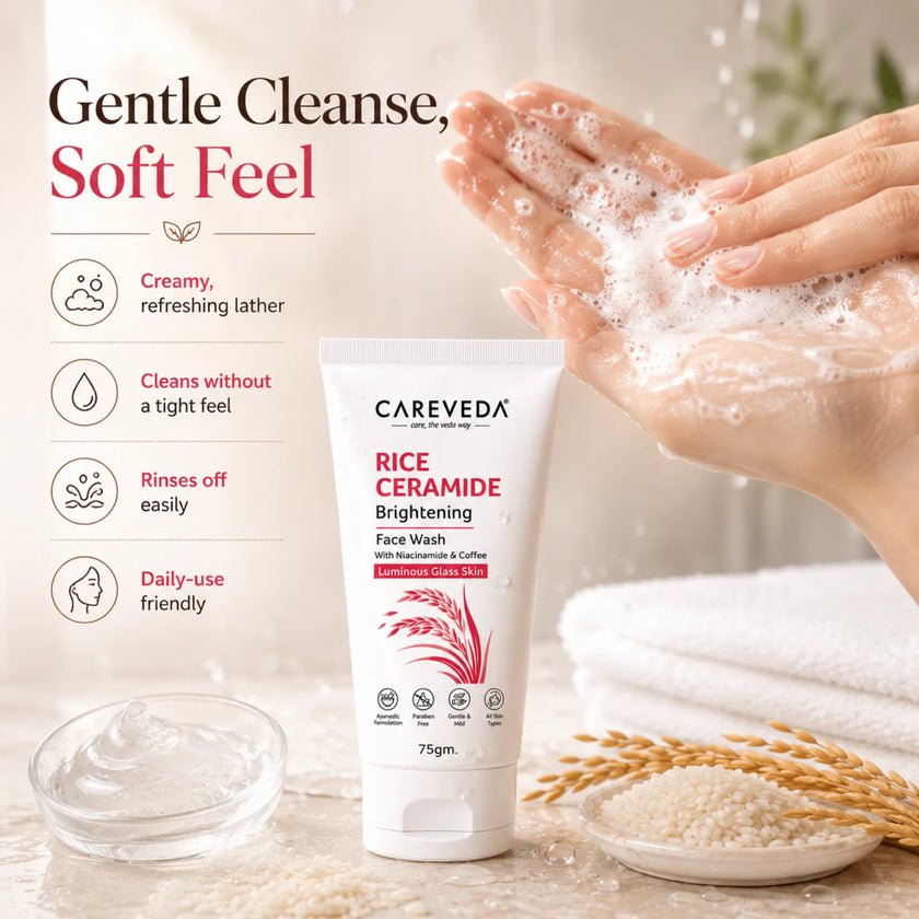 CareVeda Korean Glass Skin Complete Skincare Kit | Face Wash, Face Scrub, Face Cream, Face Serum, Toner & Peel-Off Mask | 6-Step Glow Routine