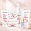 Careveda Rice Ceramide Brightening Skincare Gift Box | Complete Luminous Glass Skin Care Set with Face Wash, Peel Off Mask, Scrub, Cream & Serum, Toner - Set of 6