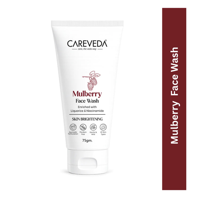 CareVeda Mulberry Face Wash with Liquorice & Niacinamide – Skin Brightening & Dark Spot Reduction (75gm)