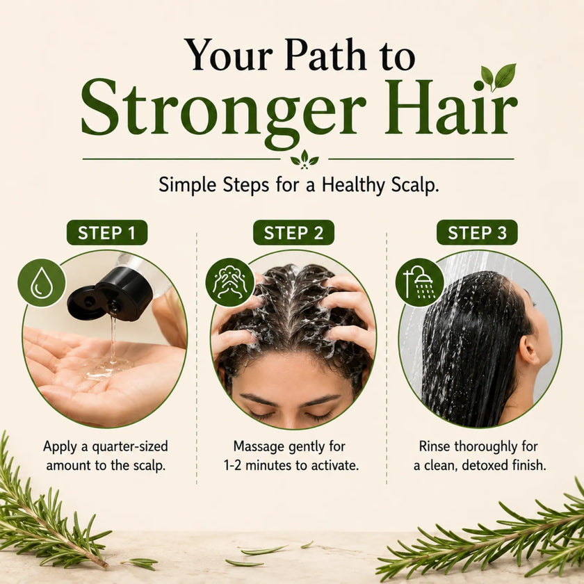 CareVeda Rosemary & Salicylic Acid Hair Growth Shampoo - Scalp Detox & Anti-Hair Fall Formula (100ml)
