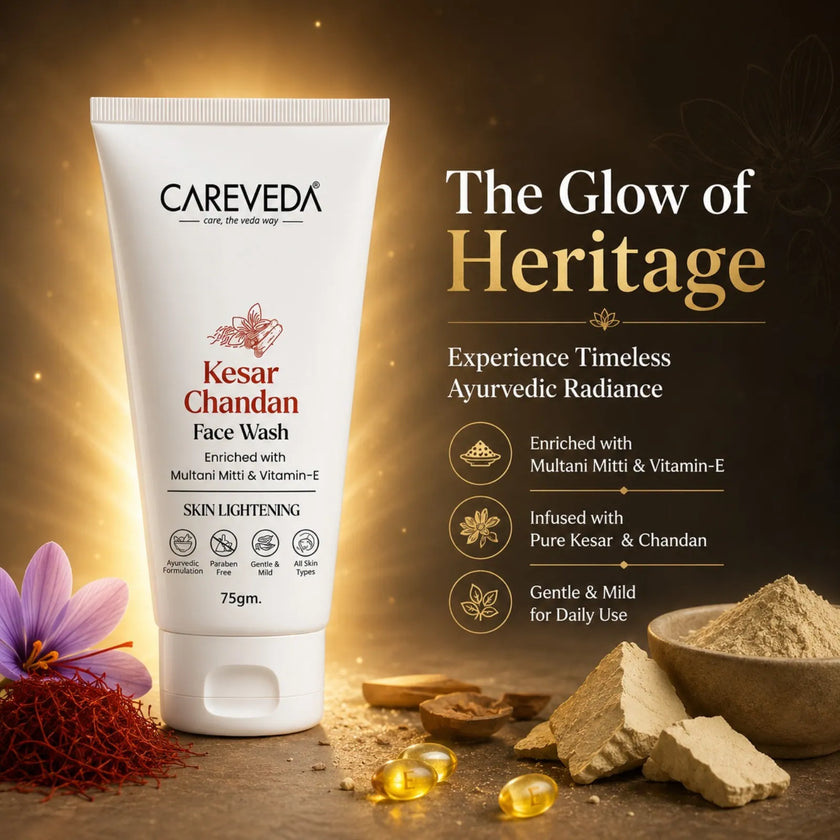 CareVeda Kesar Chandan Face Wash - For Skin Lightening & Deep Nourishment -75gm