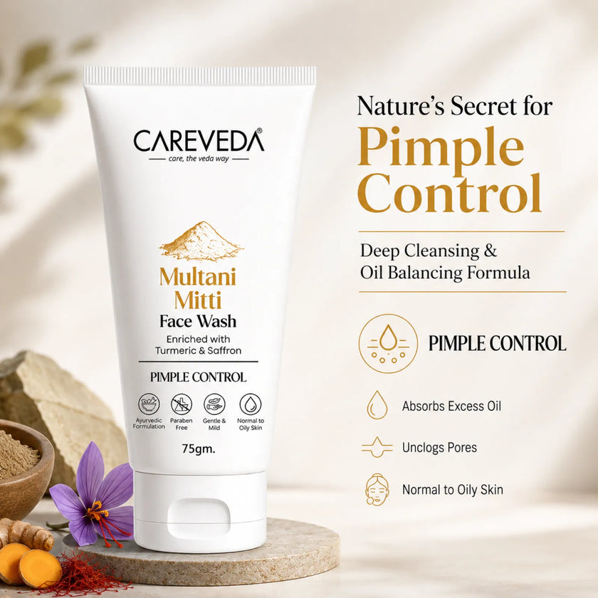 CareVeda Multani Mitti Face Wash – Pimple Control & Oil Balancing - 75gm