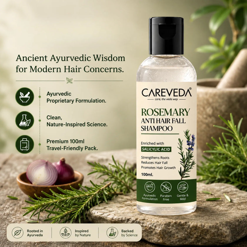 CareVeda Rosemary & Salicylic Acid Hair Growth Shampoo - Scalp Detox & Anti-Hair Fall Formula (100ml)