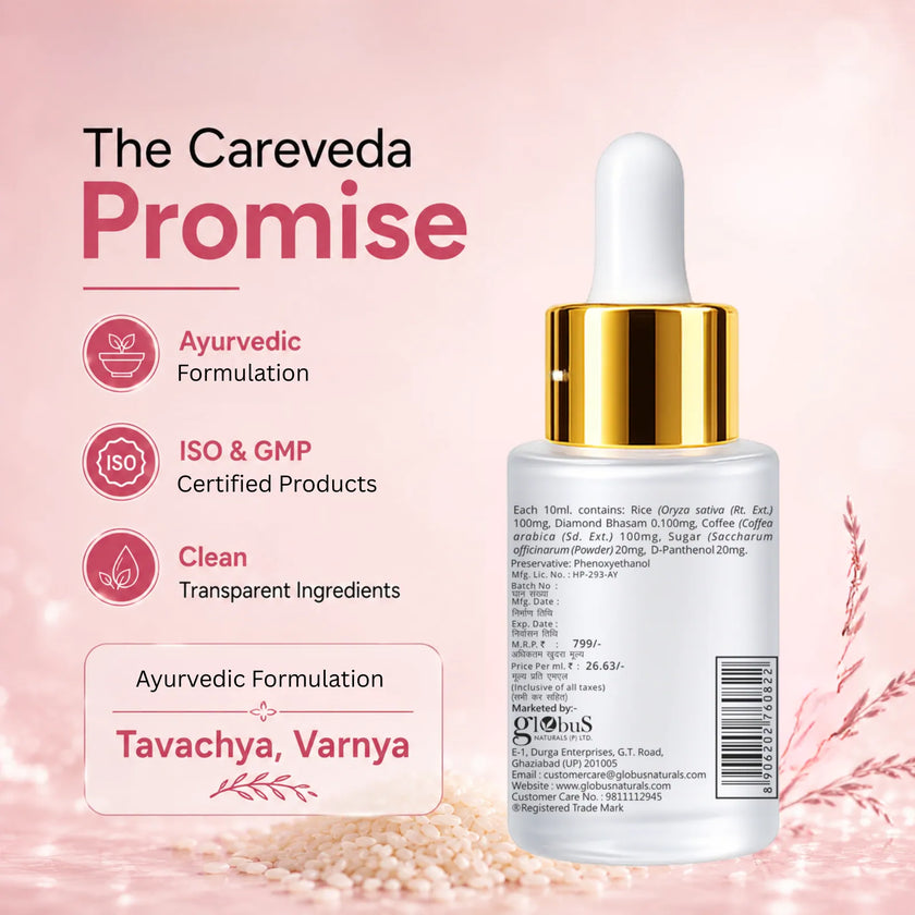 Careveda Rice Ceramide Brightening Face Serum - For Radiant & Healthy Skin - 30ml